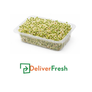 Container of alfalfa sprouts with DeliverFresh