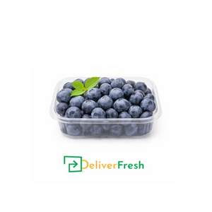 Blueberry punnet in a clear container with DeliverFresh