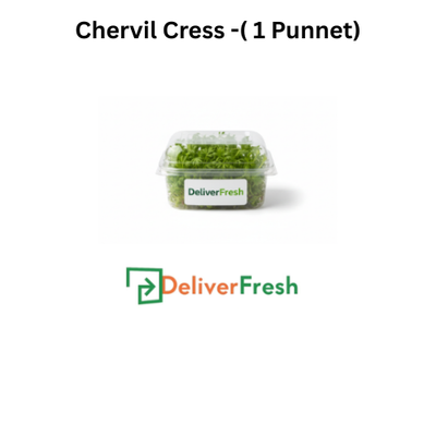 Container of chervil cress with DeliverFresh