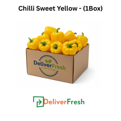 Box of yellow chilies with DeliverFresh