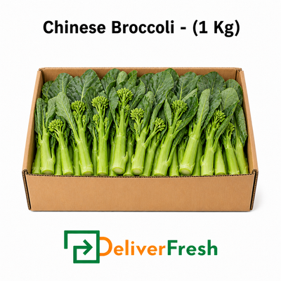Box of Chinese broccoli with DeliverFresh