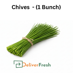Bunch of chives tied with twine with DeliverFresh