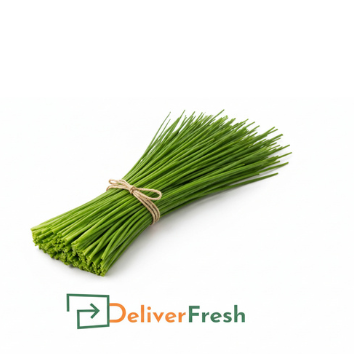 Bunch of chives tied with twine with DeliverFresh