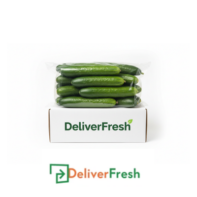 Packaged cucumbers with 'DeliverFresh'