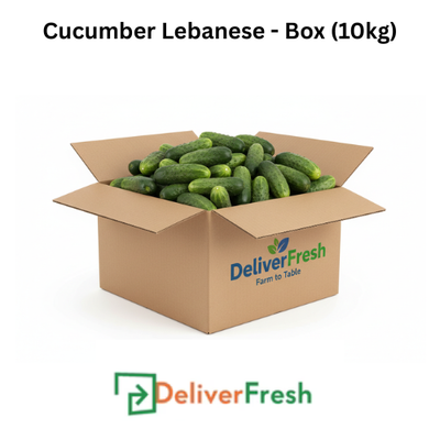 Box of Lebanese cucumbers with DeliverFresh