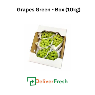 Box of green grapes with DeliverFresh
