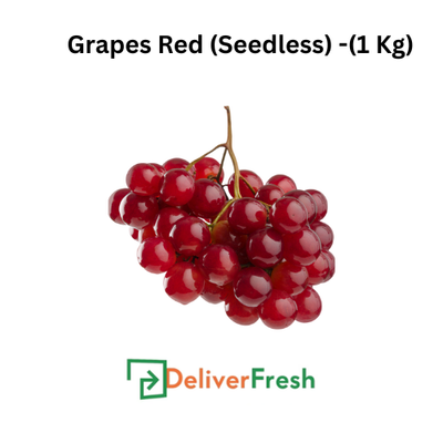 Bunch of red seedless grapes with DeliverFresh