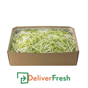 Box of leek julienne with "DeliverFresh"