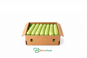 Box of long melons with 'Deliver Fresh'