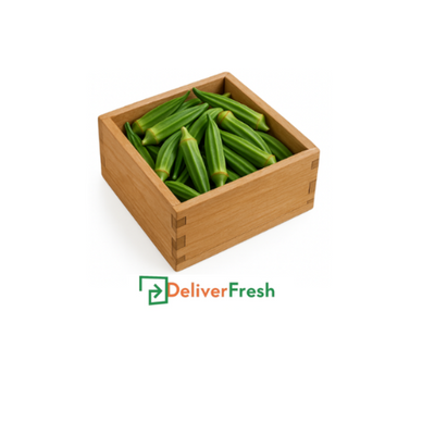 Box of okra with DeliverFresh