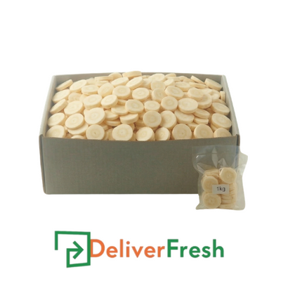 Box of sliced parsnips with a 'DeliverFresh '