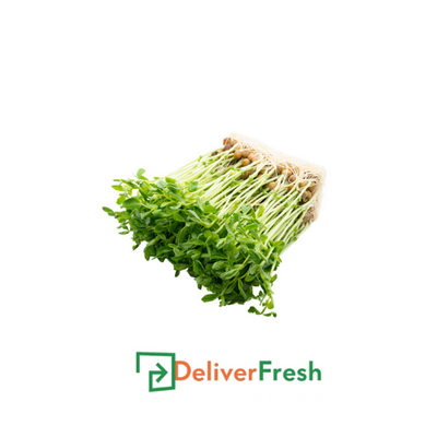 Bunch of green pea shoots with Deliver Fresh