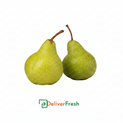 Two green pears with DeliverFresh