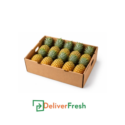 Box of pineapples with DeliverFresh