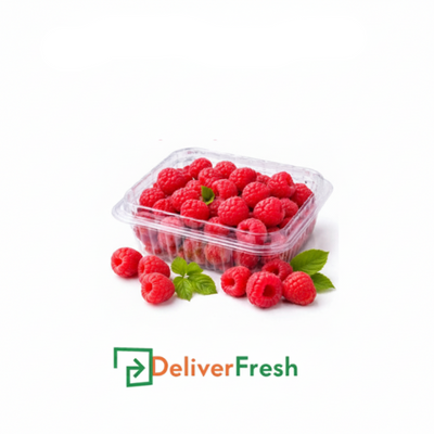 Packaged raspberries with DeliverFresh