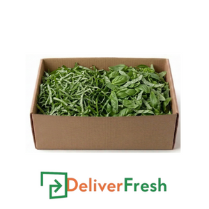Box of shredded basil sliced with 'Deliver Fresh'