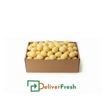 Box of small potatoes with 'Deliver Fresh'