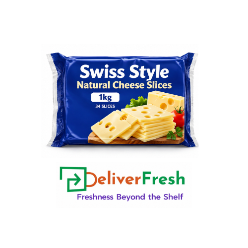 Swiss Style Natural Cheese 34 Slices - (1kg)