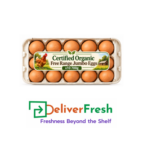 Certified Organic Free Range Jumbo Eggs x10 - (700g)