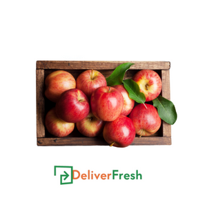 Box of red apples with DeliverFresh