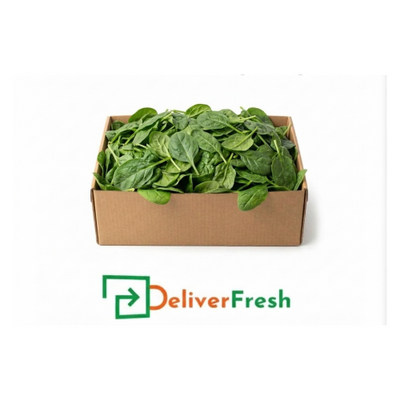 Box of baby spinach with Deliver Fresh 