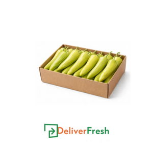 Box of banana peppers with 'Deliver Fresh' 