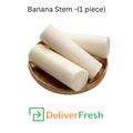 Three banana stems on a wooden plate with 'DeliverFresh'