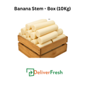 Box of banana stems with 'Deliver Fresh' 