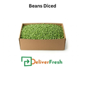 Box of diced green beans with 'Deliver Fresh'