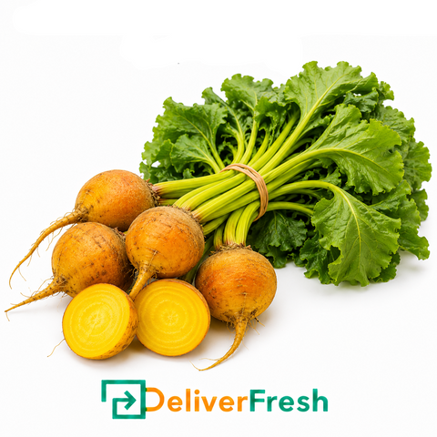Golden Baby Beetroot with Tops - (Bunch)
