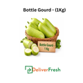 Bottle gourds in a basket with a 'Deliver Fresh' 