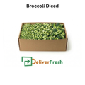 Box of diced broccoli with 'Deliver Fresh' 