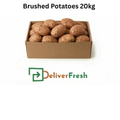 Box of brushed potatoes with 'Deliver Fresh' 