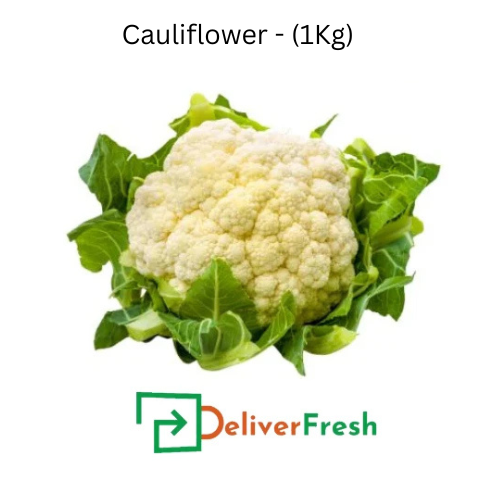 Cauliflower with green leaves