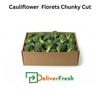 Box of cauliflower florets with 'Deliver Fresh'