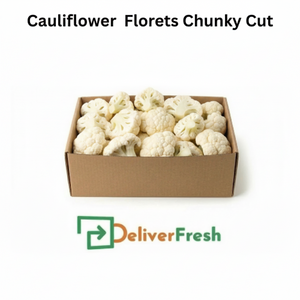 Box of cauliflower florets with 'Deliver Fresh'