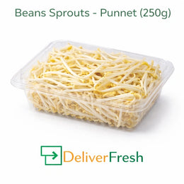 Fresh bean sprouts packed in 250g punnet supplied by DeliverFresh