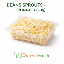 Fresh bean sprouts packed in 250g punnet supplied by DeliverFresh