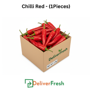 Box of red chili peppers with 'DeliverFresh' 