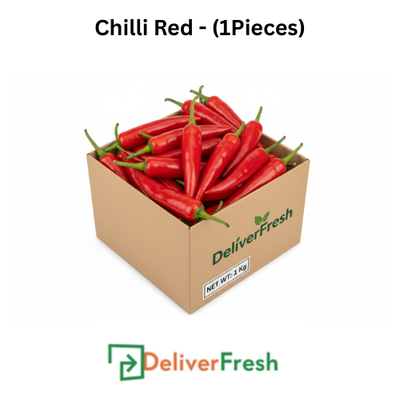 Box of red chili peppers with 'DeliverFresh' 