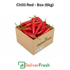 Box of red chilies with 'DeliverFresh' 