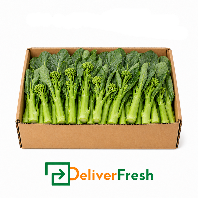 Box of Chinese broccoli with DeliverFresh