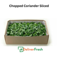 Box of sliced coriander with 'Deliver Fresh'