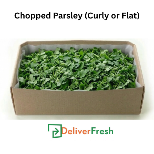 Box of chopped parsley with 'Deliver Fresh' 