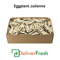 Box of eggplant julienne with 'Deliver Fresh'