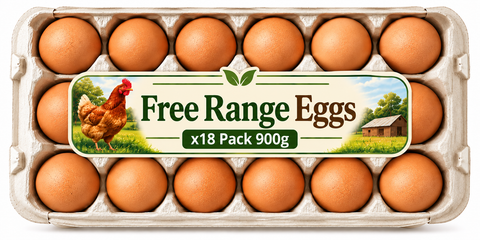 Free Range Eggs x18 Pack  - (900g)
