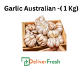 Garlic in a wooden box with 'Deliver Fresh