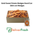Box of Gold Sweet Potato Wedges Hand Cut (Skin on) Wedges with Deliver Fresh