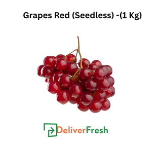 Bunch of red seedless grapes with DeliverFresh