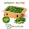 Fresh jalapenos in 5kg box delivered in Melbourne for restaurants, catering, and wholesale buyers
